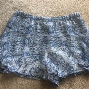 BCBGENERATION Blue pull on shorts w/ ruffle hem